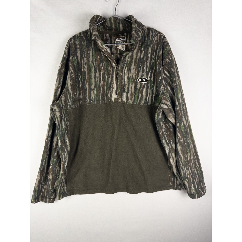 Drake Waterflow Systems Pullover Mens XL Camo Q Zip Safari Outdoor